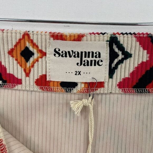 Savanna Jane Skirt Womens 2X Plus‎ Orange Aztec Mini Boho Festival Beach NWT - Picture 12 of 16